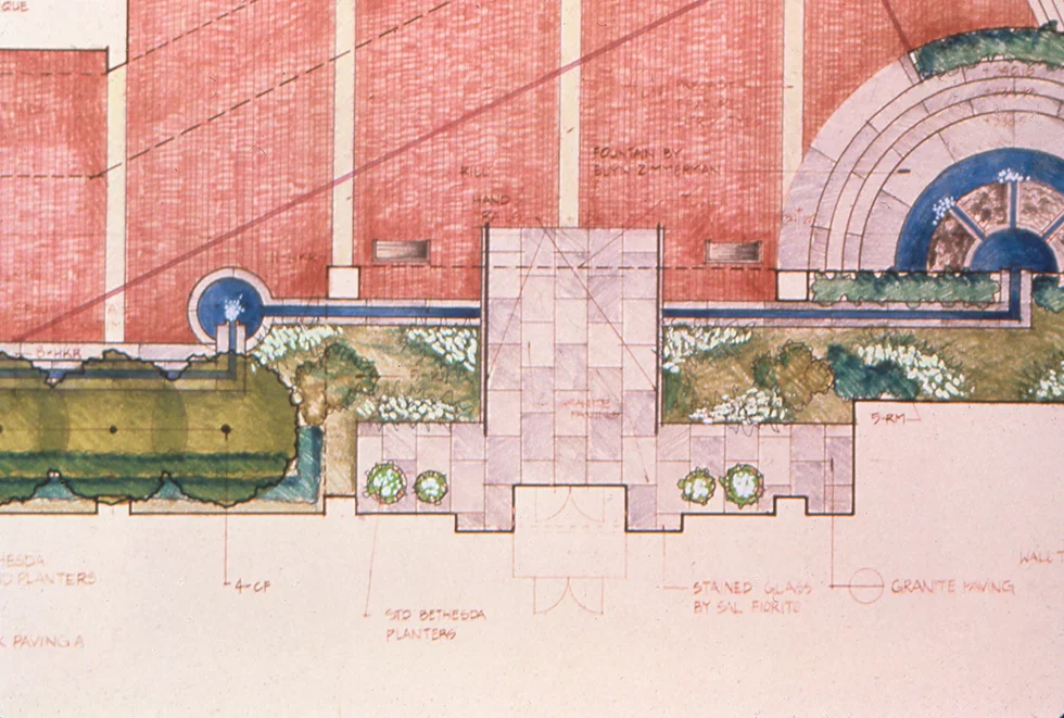 Untitled, 1986, Plaza project, Bethesda, MD. Proposal selected but not constructed.