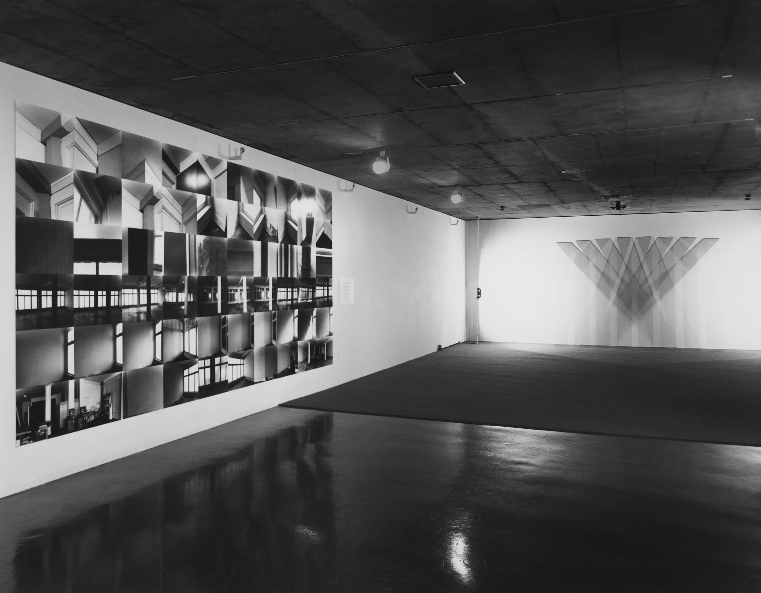 On left, Spatial Topography , 1978, 70 gelatin silver prints