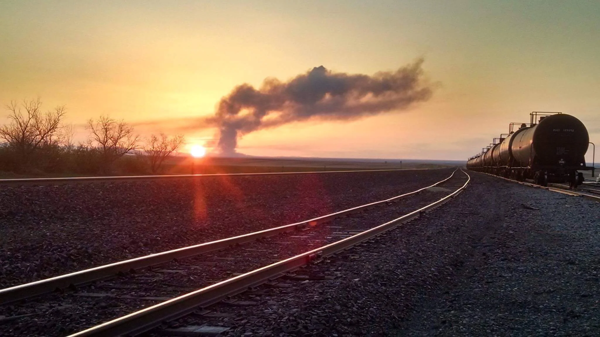 Dutton Sunset Over Railroad