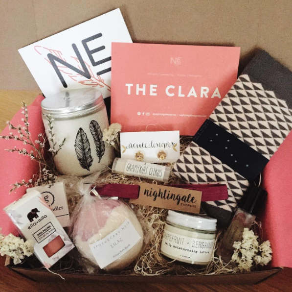 The Clara gift box from Nightingale Express is filled with a handful of products to pamper you