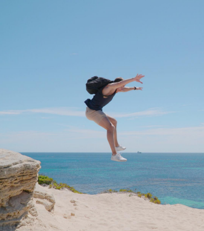 Jumping for joy in Australia