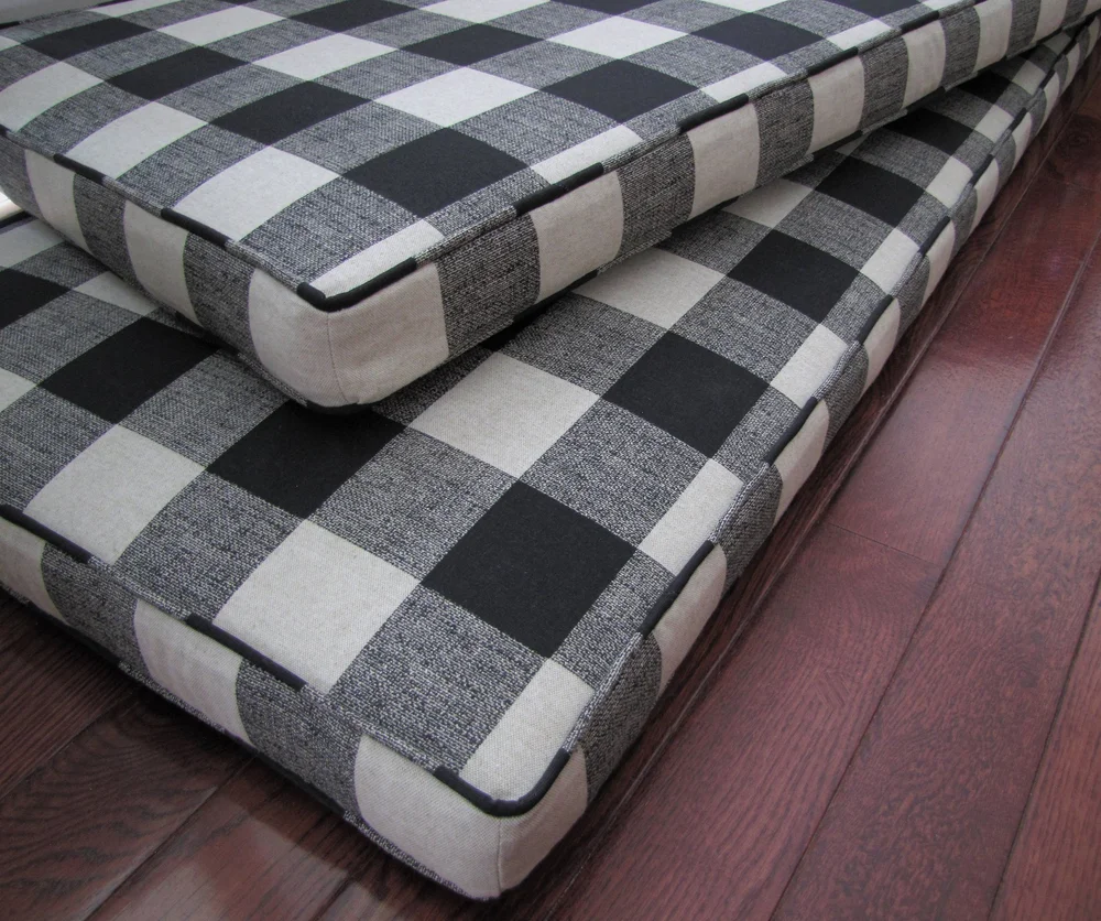 Buffalo Plaid Custom Window Seat Covers Grateful Home — Custom