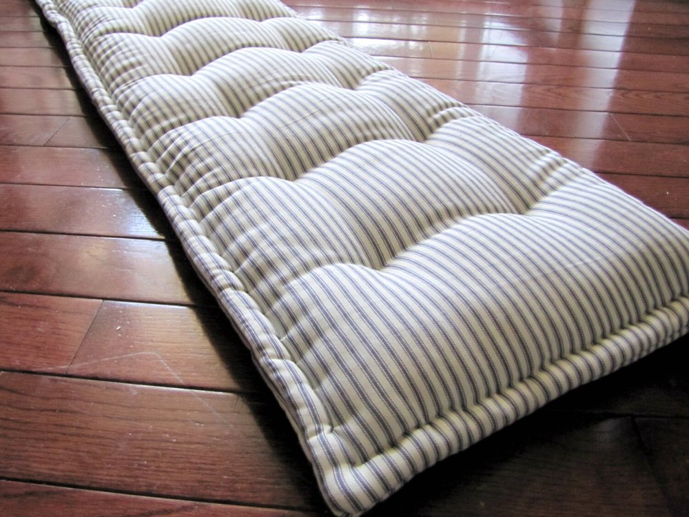 Bench Pad, Custom Bench Cushion, Ticking Stripe Window Seat Cushion, French  Quilted Cushion, Tufted Cushions, Custom Sized Cushion 