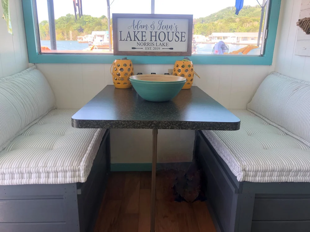 Grateful Home — Booth Cushions with Back Pillows, Custom Banquette