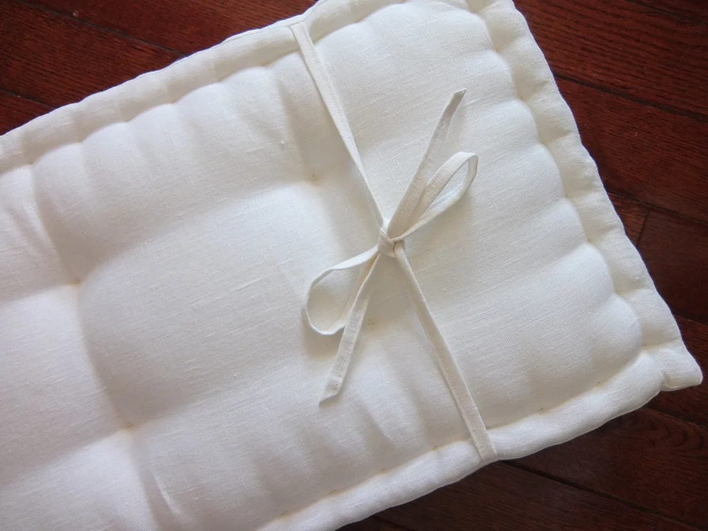 Custom Piano Bench Cushion Grateful Home — Custom Linen Piano