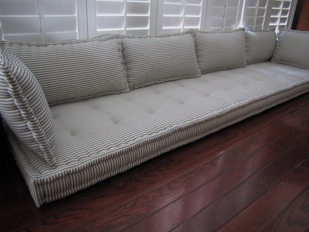 Grateful Home — Custom French Mattress Bench Cushion with Lumbar