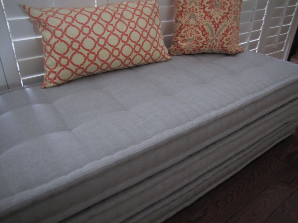 Grateful Home — Custom Cushions, Gray Velvet French Mattress for Daybed,  Window Seat or Porch Swing