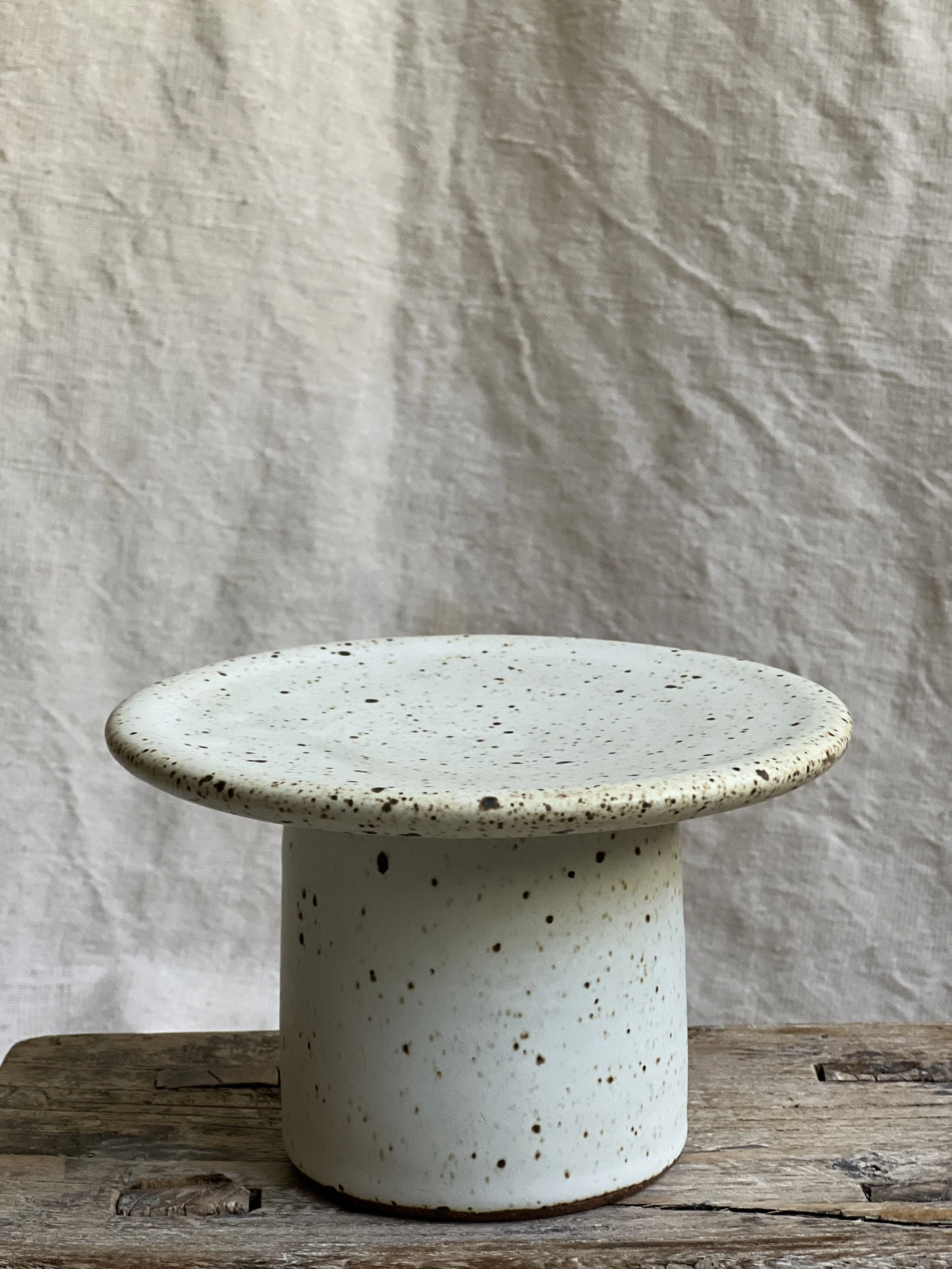 Small Stoneware Pedestal in Wheat
