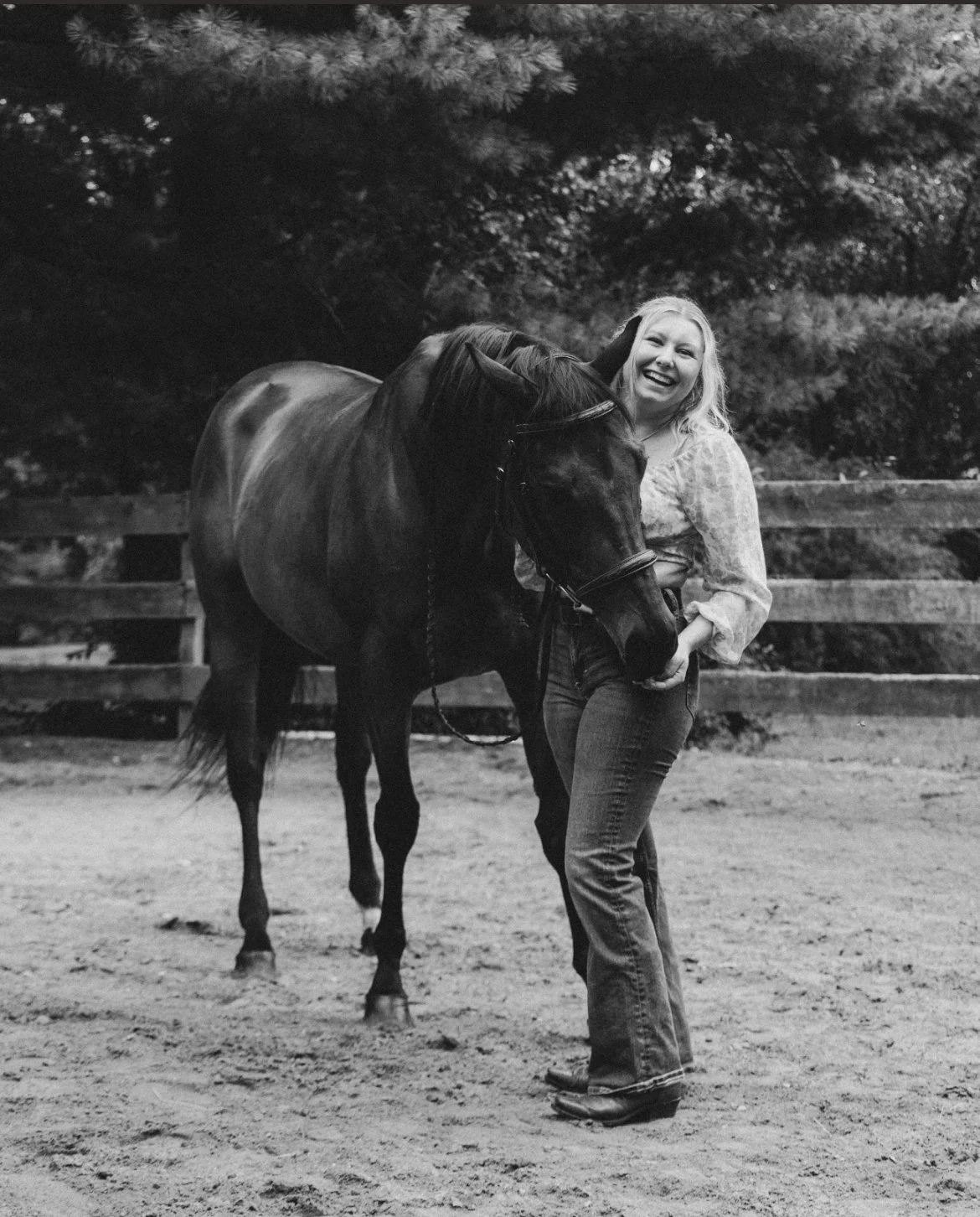 Allison Anderson with her horse at Cranberry Acres Equestrian