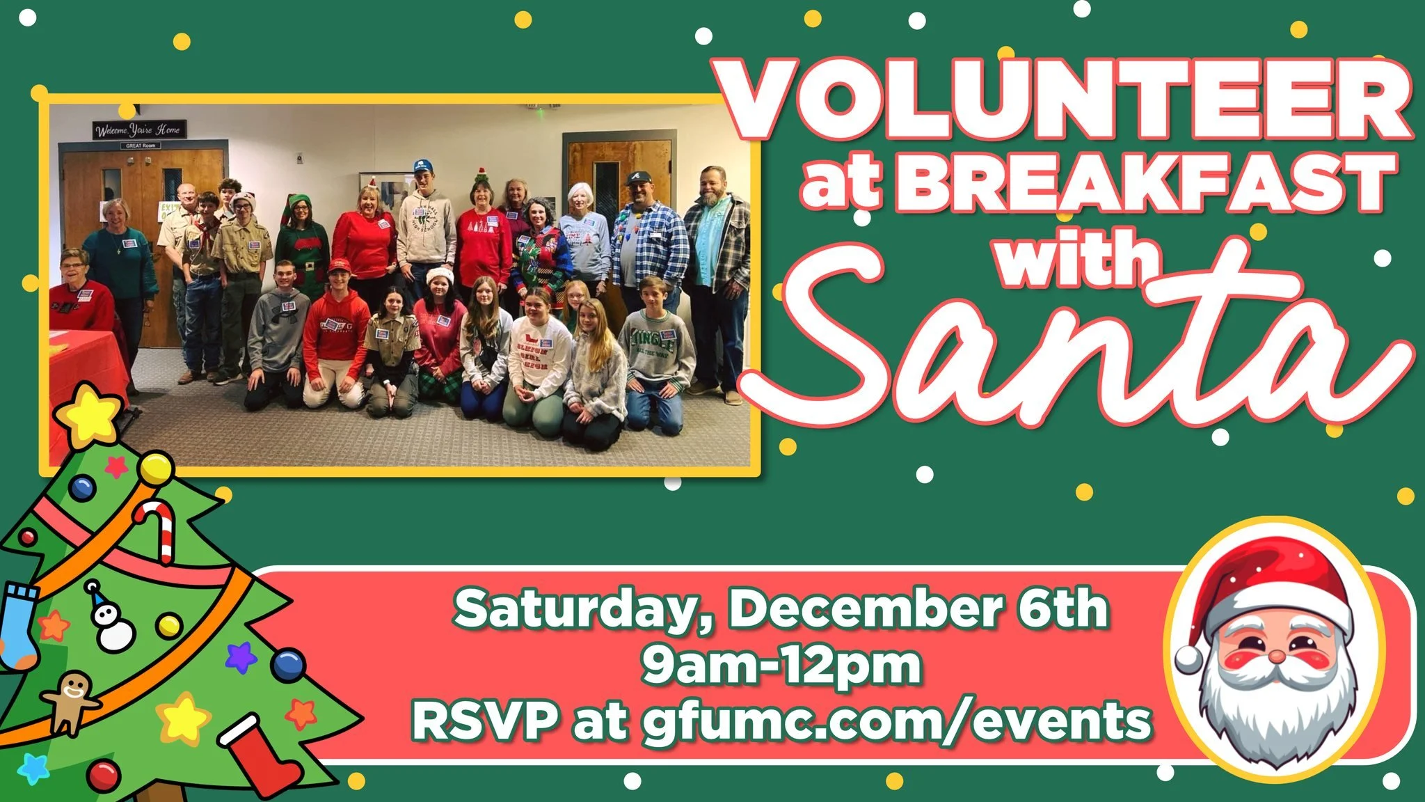 Serving isn&rsquo;t about filling slots, it&rsquo;s about filling hearts. 

At Breakfast With Santa, we have the chance to bring joy, laughter, and the love of Jesus to families in our community. 

Come serve with us &mdash; and be part of something 