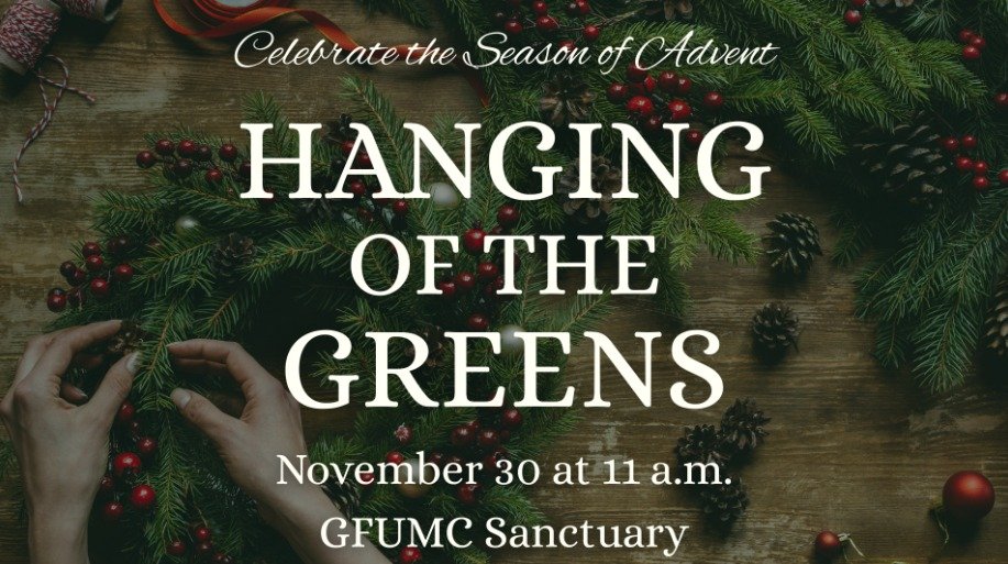 November 30 / 11am / Sanctuary
Celebrate the Season of Advent

You&rsquo;re invited to our Hanging of the Greens service on Sunday, November 30 at 11 a.m., which marks the first Sunday of Advent and the beginning of the Christian year. This cherished