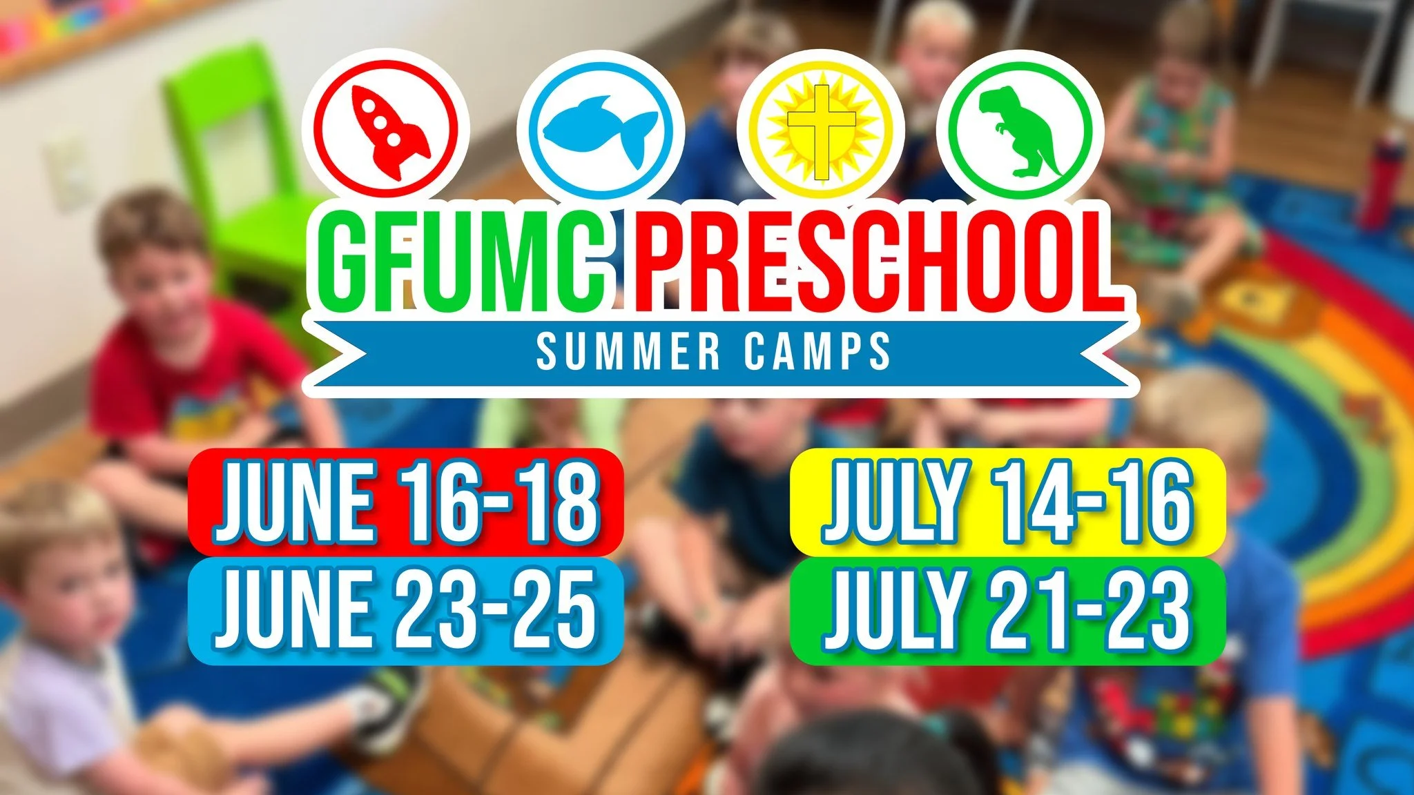 Are you looking for something for your Preschool age child to do this summer? Look no further because Preschool Summer Camps is here to save the day! We have 4 different camp dates, you can sign your child up for 1 week or all 4. 

Things to Know

&b