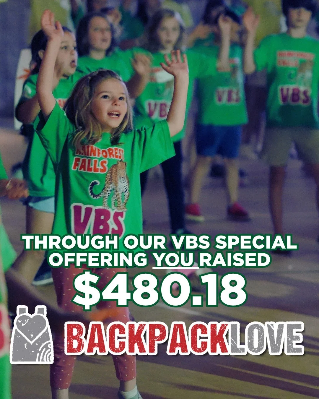 Last week at VBS, our kids and families collected an incredible $480.18 for Backpack Love! ❤️

Backpack Love partners with local schools and counselors to provide food for students and families facing food insecurity. Each week, dedicated volunteers 