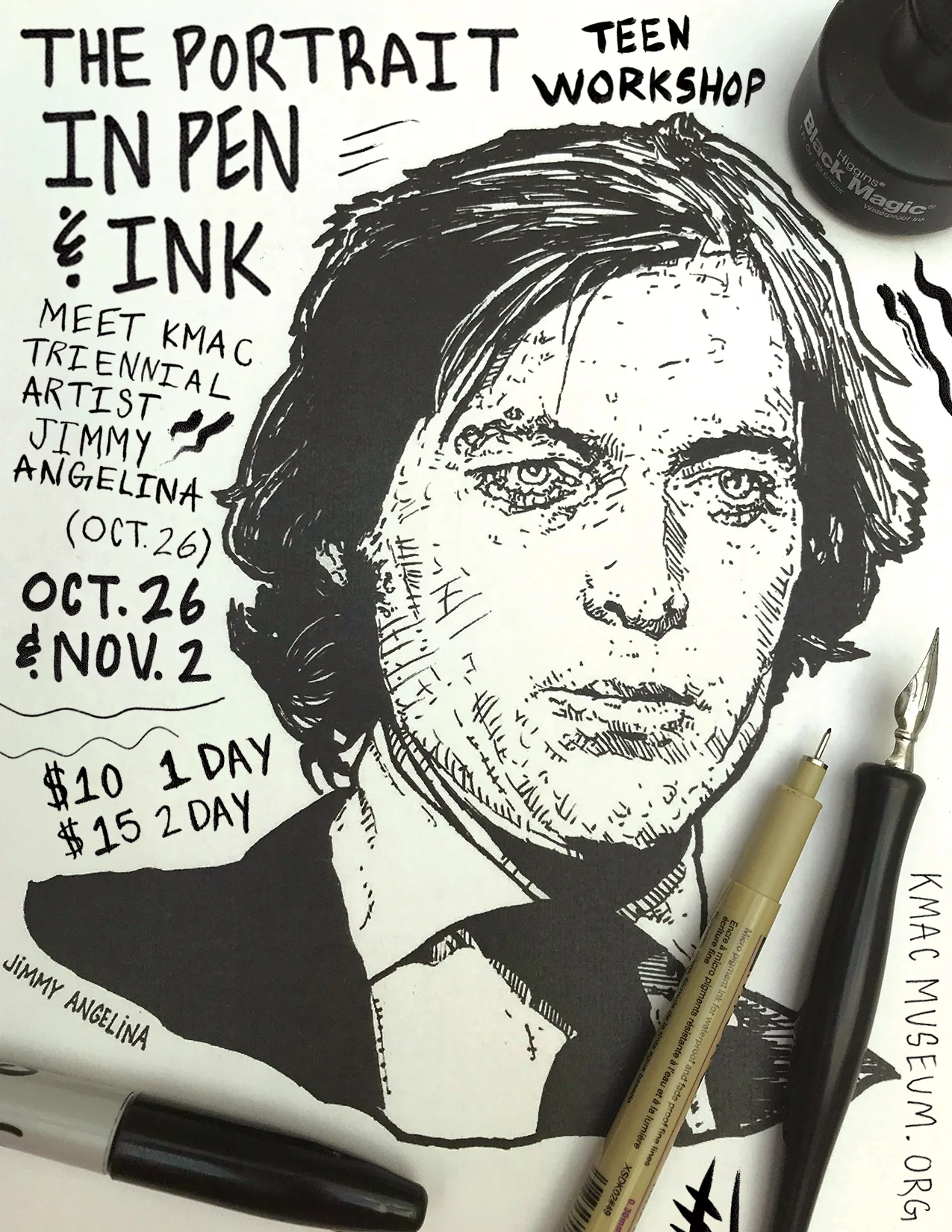 KMAC Teen Workshop: The Portrait in Pen &amp; Ink