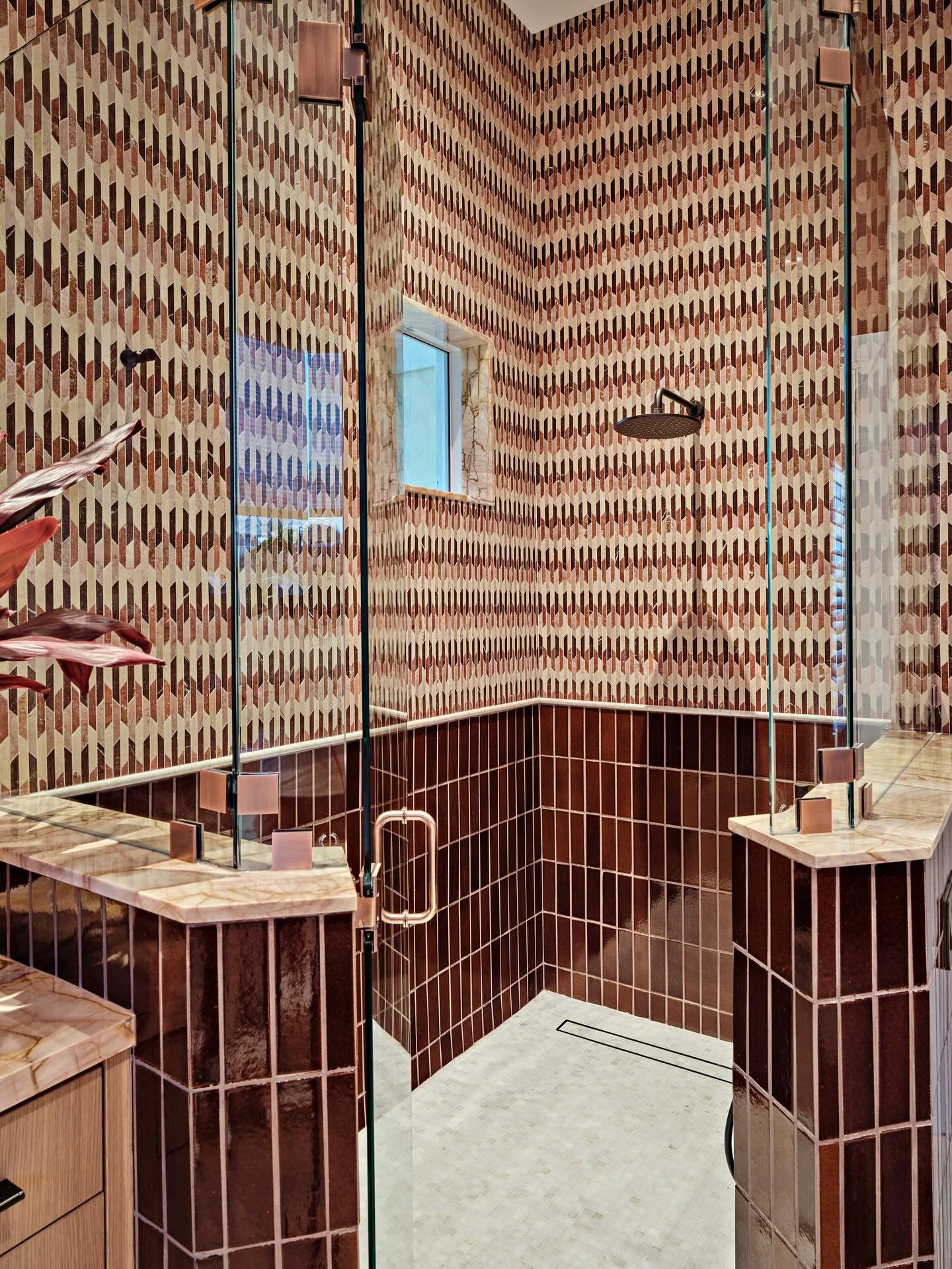 When it comes to showers, we say go bold or go home. 💥✨
For this one, we layered vibrant colors with daring patterns to create a space that&rsquo;s anything but ordinary. Every tile, curve, and detail tells a story&mdash;transforming a daily ritual 