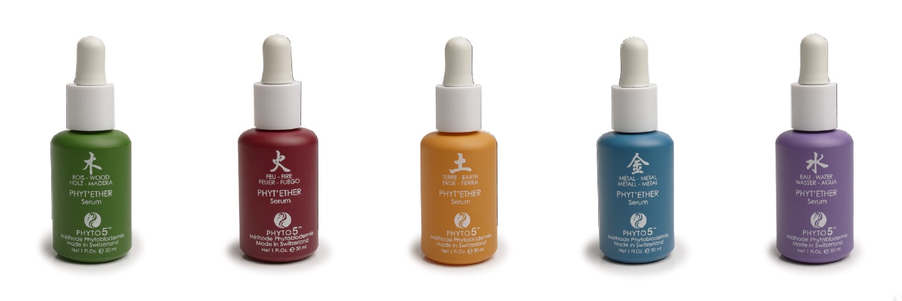 All five Phyt’Ether serums for face, scalp, body and emotions