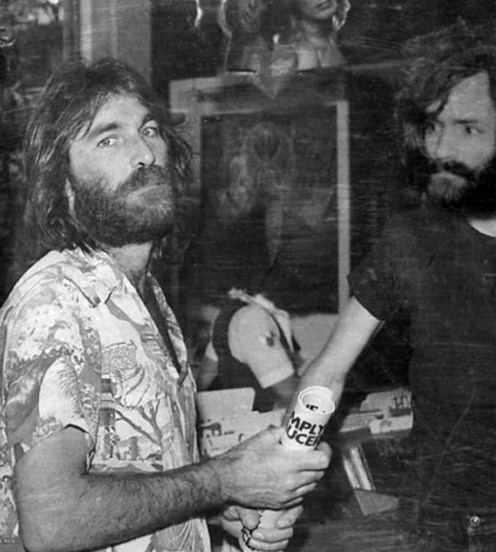 Dennis Wilson (Left) of the Beach Boys and Charles Manson (Right).