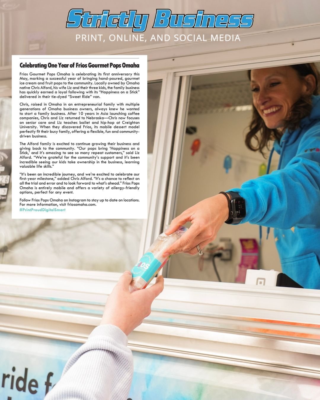 Celebrating one year of @friosomaha and a feature in @strictlybusinessmagazine .🎉🎉

After one year in business, the Omaha Frios team has been wowing the metro! 🙌

To read about Chris and Liz's story and learn more, visit the link in our stories 🔗