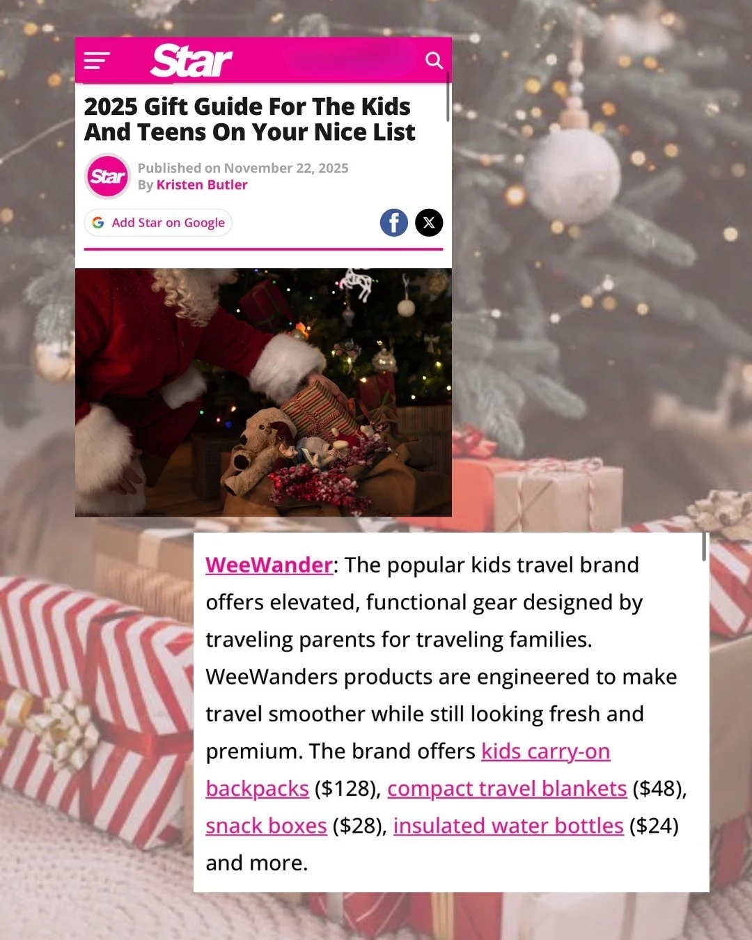 Huge press moment for @weewandertravel! ✨✈️ This season, the kids&rsquo; travel brand is making waves across major national publications, and we couldn&rsquo;t be more thrilled to see WeeWander recognized for its adorable, functional gear designed by
