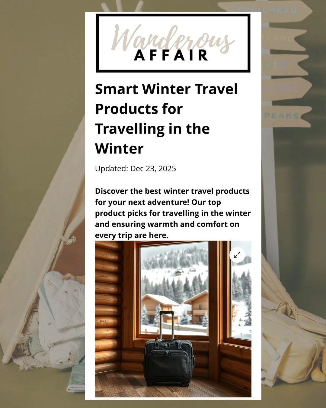From airport naps to winter travel days ❄️, Wanderous Affair featured the WeeWander Blanket from @weewandertravel in its winter travel essentials roundup, highlighting comfort, versatility, and family-friendly design.