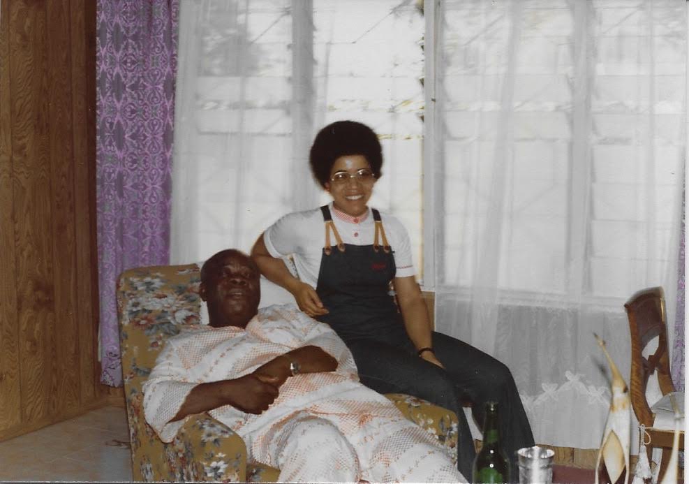1977 Elizabeth with her dad in Onitsha, Nigeria