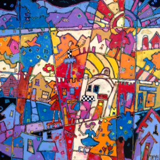Eat Your Heart Milton Bradley, acrylics, 24 X 24
