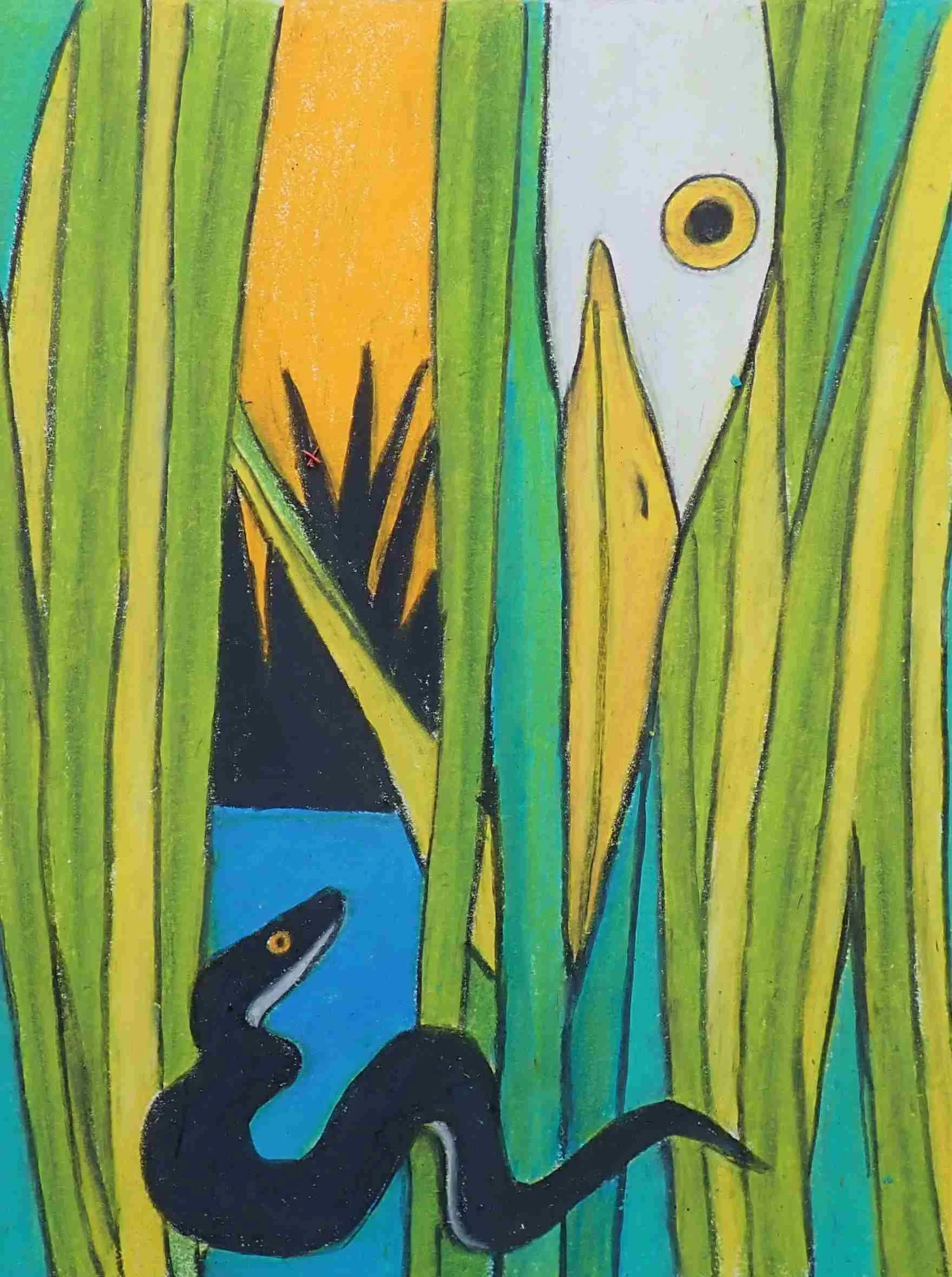 egret and the snake