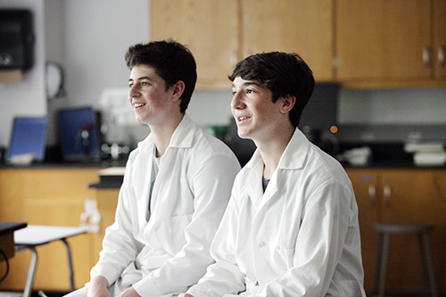  Dustin Ross and Zach Halem in the lab