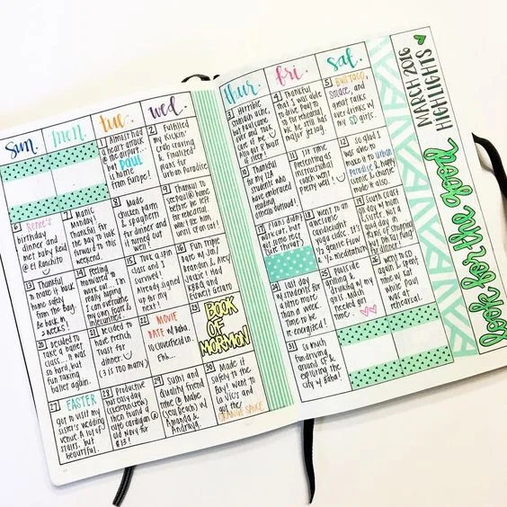 An example of a monthly gratitude journal. Photo found on @pinterest