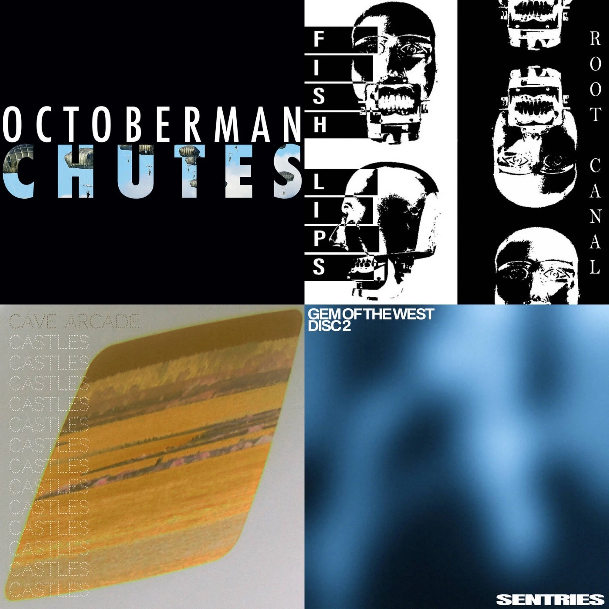 Octoberman, fishlips, Cave Arcade, and SENTRIES