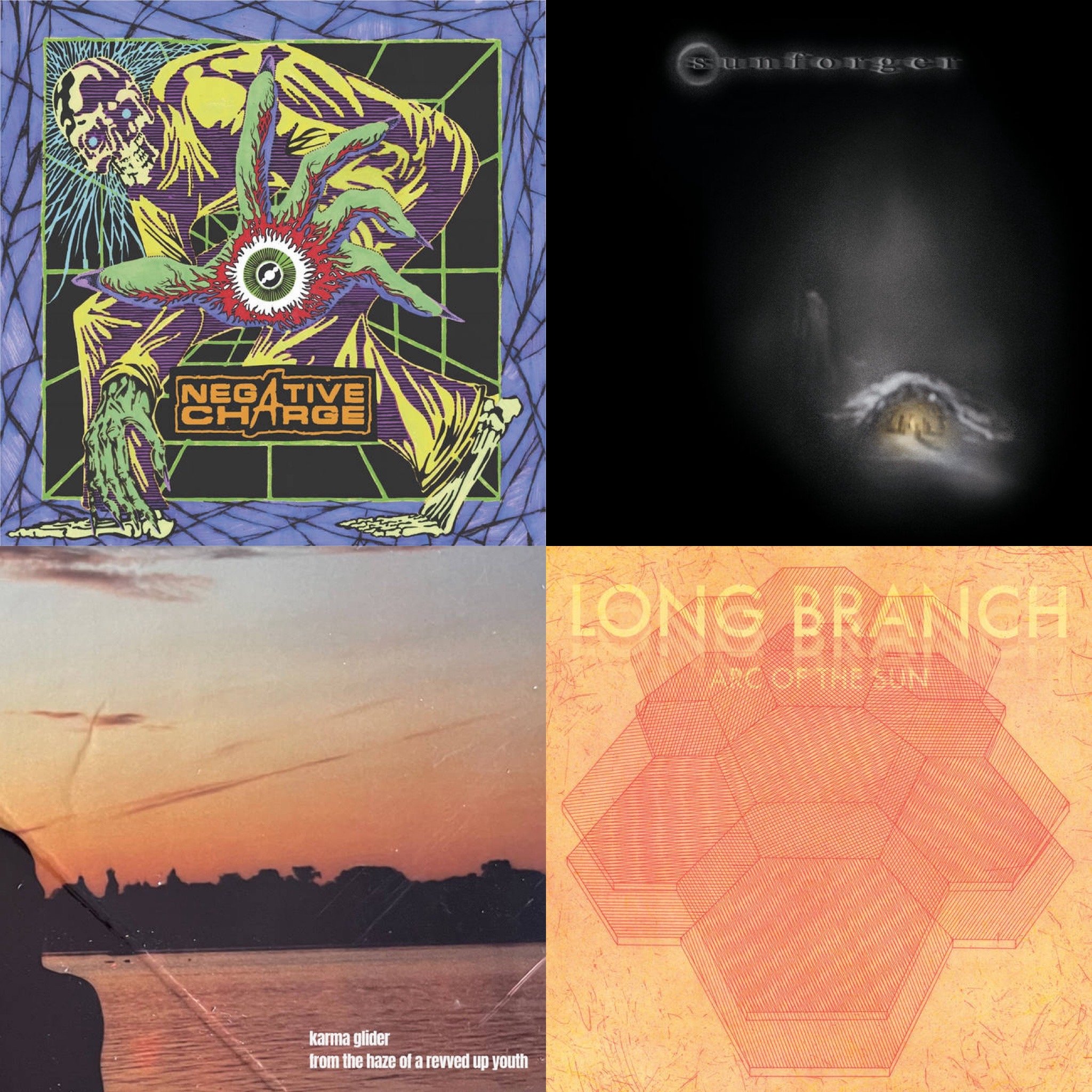 Negative Charge, Sunforger, Karma Glider, and Long Branch