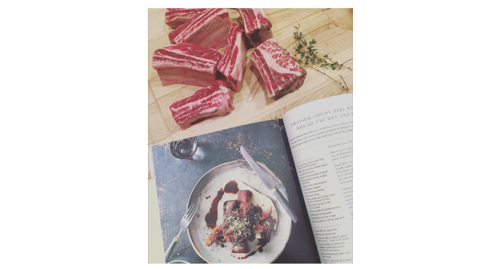  Short Rib prep with fresh thyme via the Barnhouse garden via Cook Beautiful