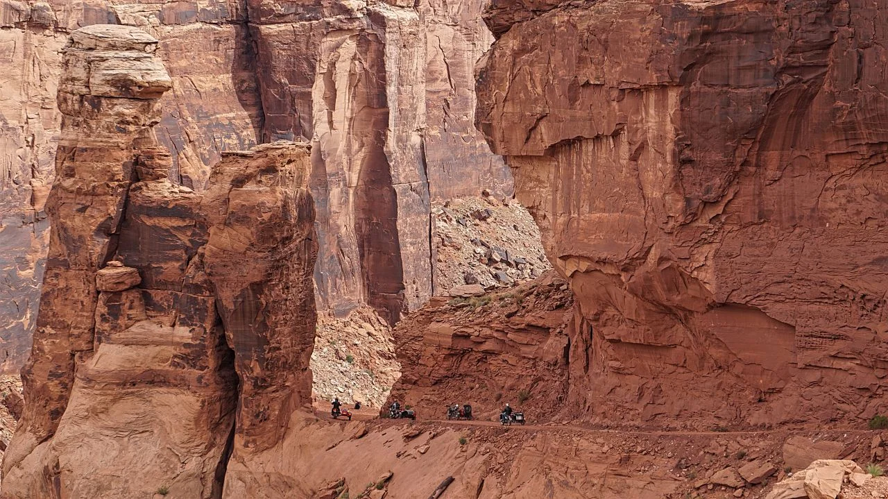 Riding through the amazing Moab landscape. Photo: Dom C.