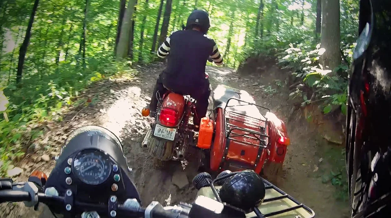 A view from Corey’s Sena 10c helmet camera and communication device.