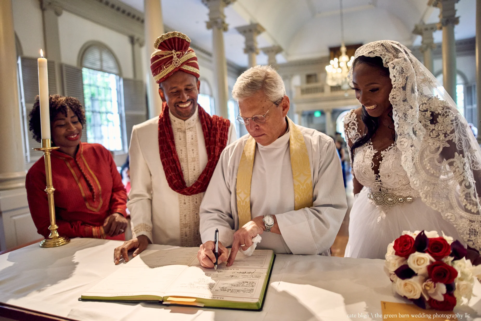 Serah and Onche's wedding at Christ's Church in Cambridge, Massachusetts