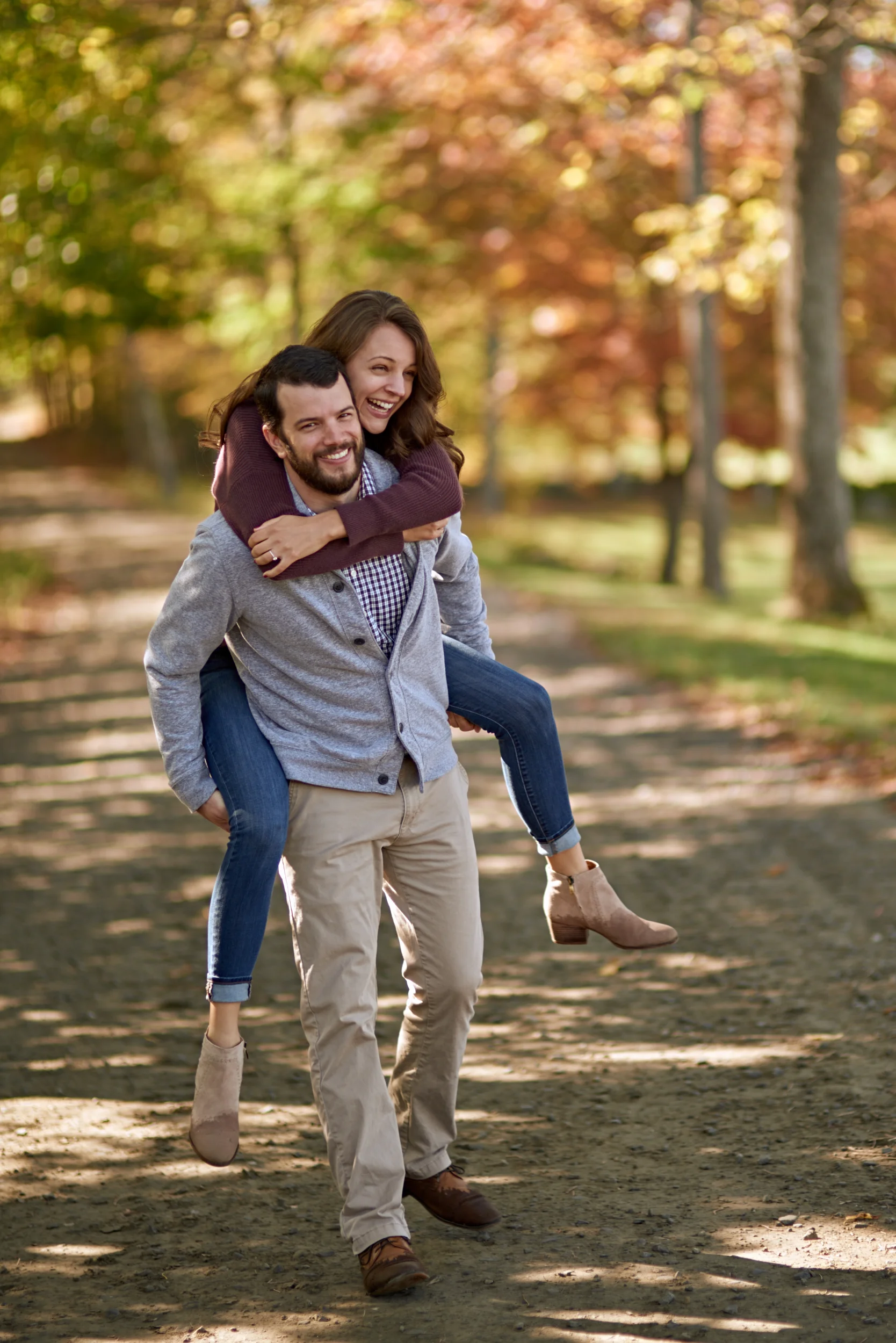Mariah and Jake's Fall engagement session photos in the Vermont countryside