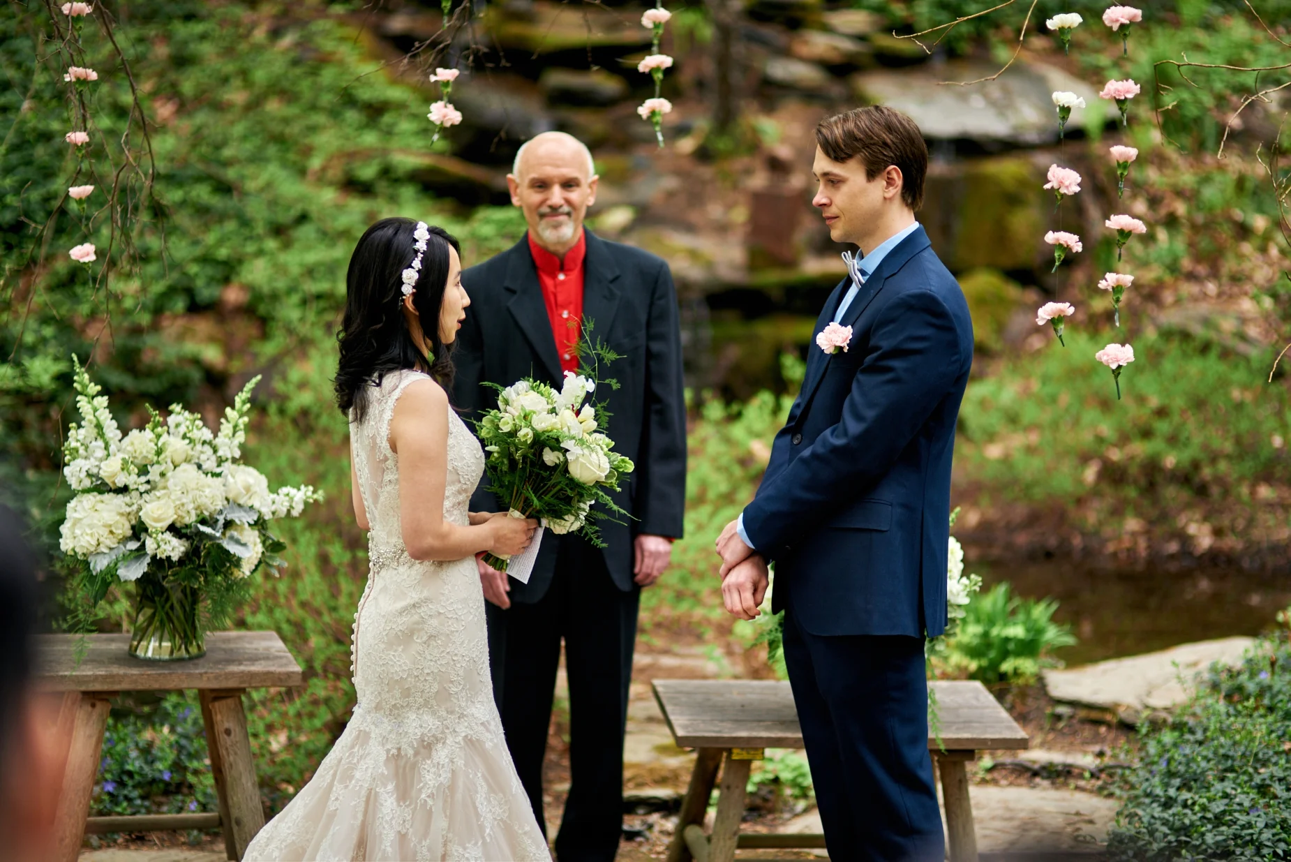 Angela and Josh's wedding at Nathan's Garden in Hanover, NH