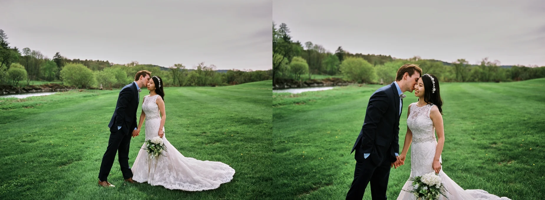 Angela & Josh's Spring wedding at Dartmouth College in Hanover, NH. Medium Format Film Photography by Cate Bligh of The Green Barn Wedding Photography LLC in Moultonborough, NH.