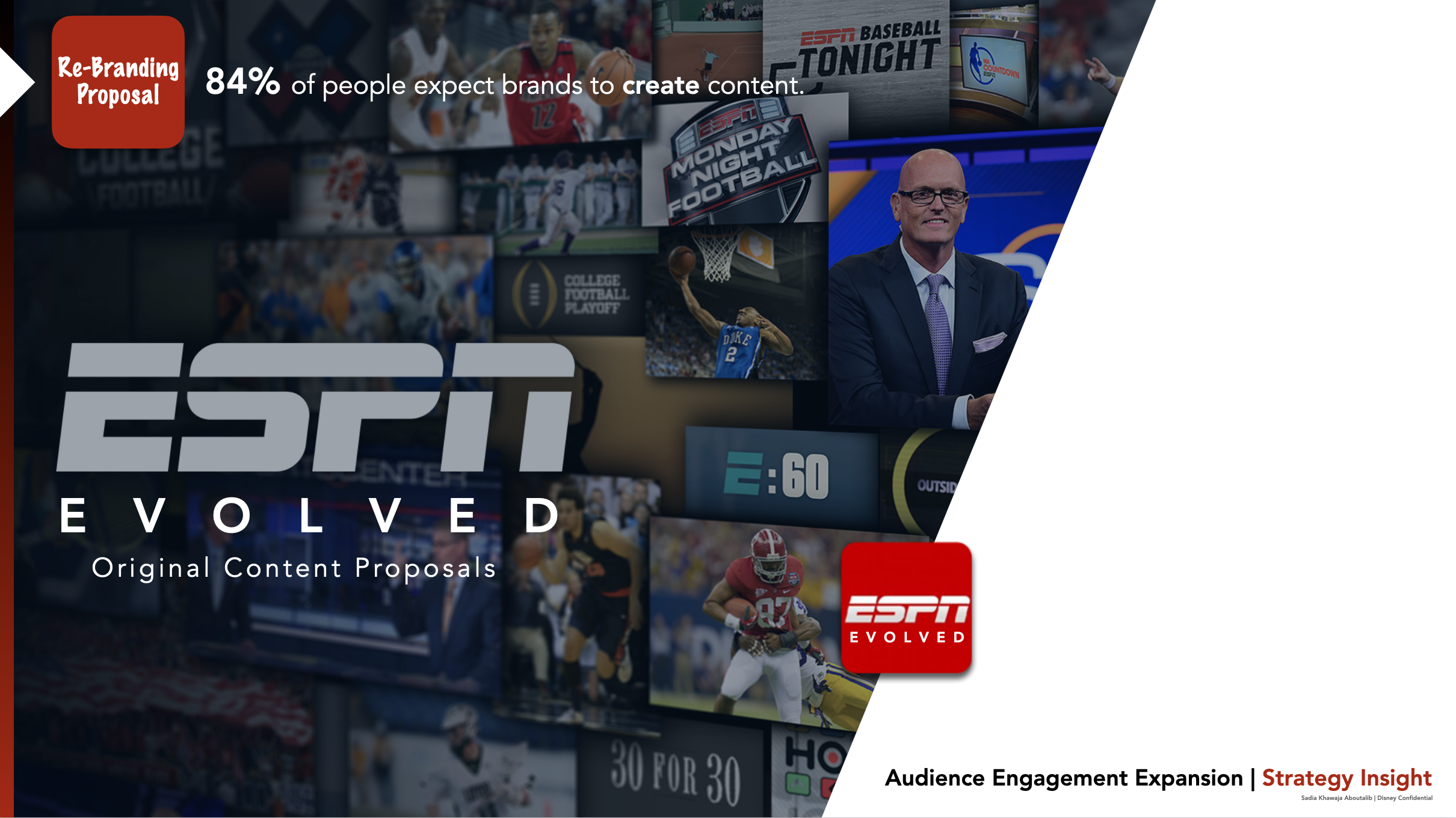  ESPN Growth Strategy + Branding Proposal. FY18 | Original Concept, Creative, &amp; Strategy Pitch Deck   ©Sadia Khawaja Aboutalib  