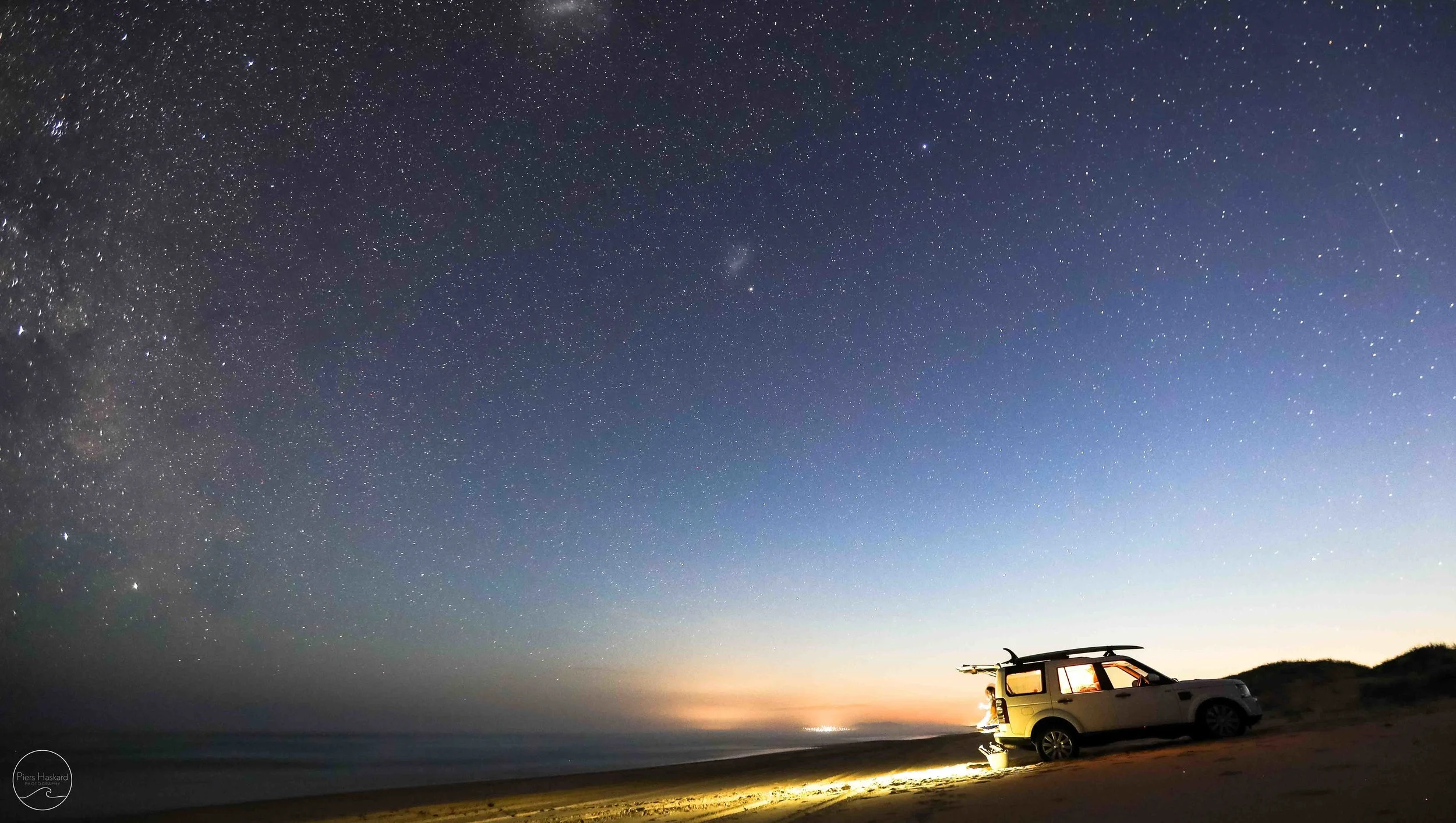 As night fell. Camping under a galaxy of stars.