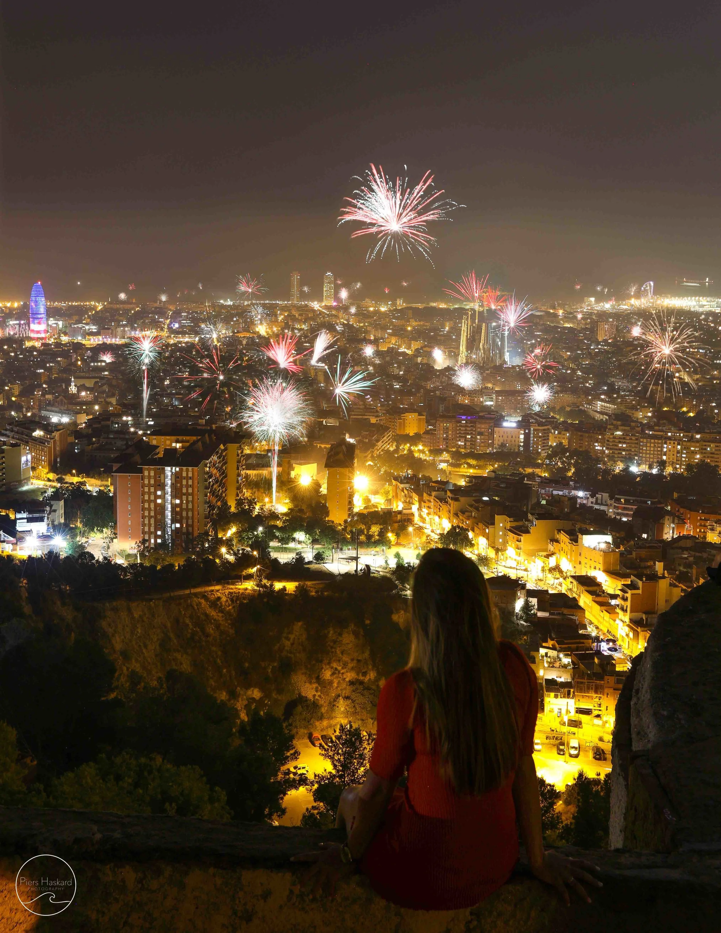 This happened later that evening. Turns out we stumbled upon the best seat in the house to watch the St. John’s celebrations. Fireworks over the Segrada Familia and in every other corner of the city.