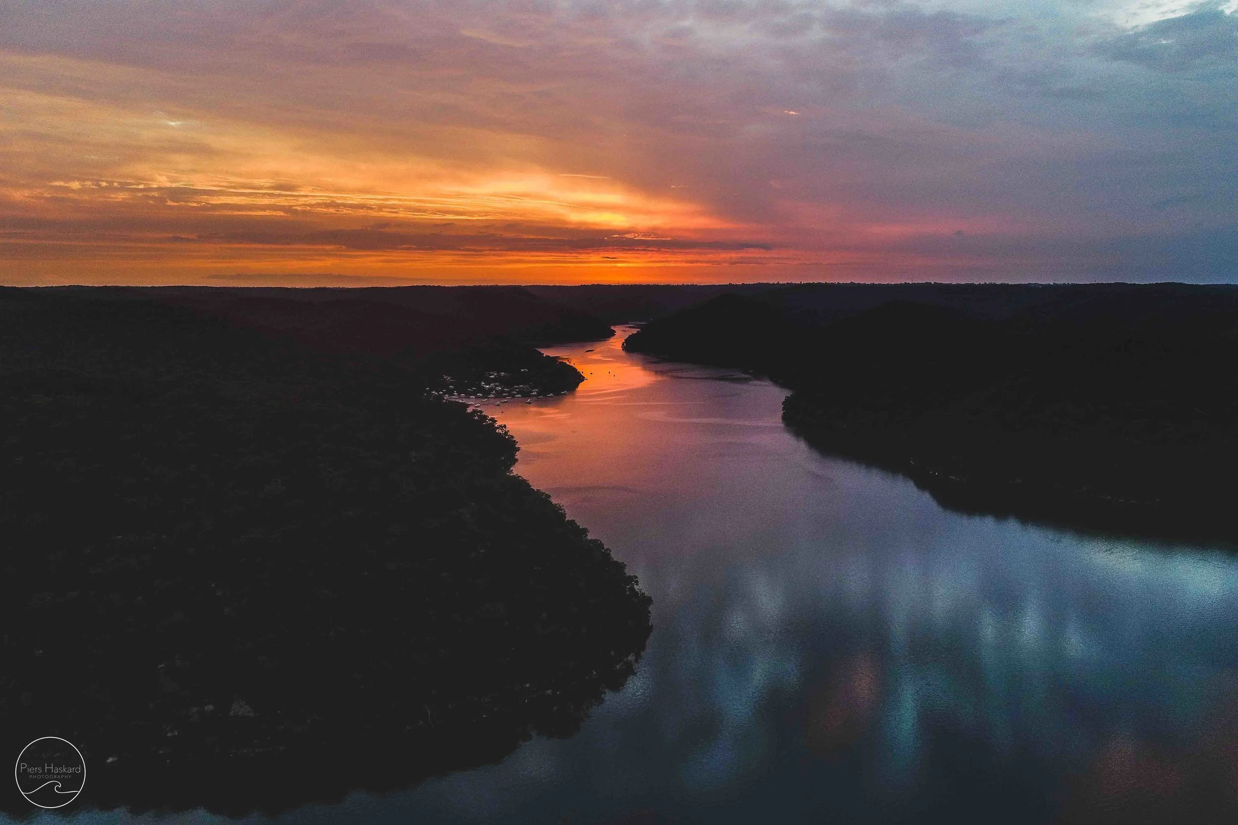 21.1.2019 // Another fiery spectacle this time as the sun sets over the Hawkesbury River and Cottage Point. Located in far North Sydney, the Hawkesbury is a hidden jewel. ‘Hawkesbury River’ - Available in the ‘Aerials’ category. BUY