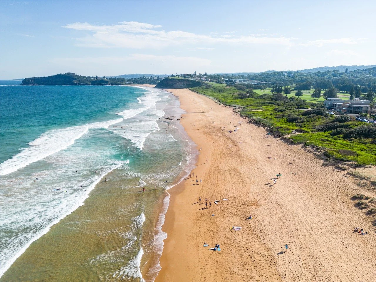 Mona Vale Beach Swimming Summer Drone Aerial