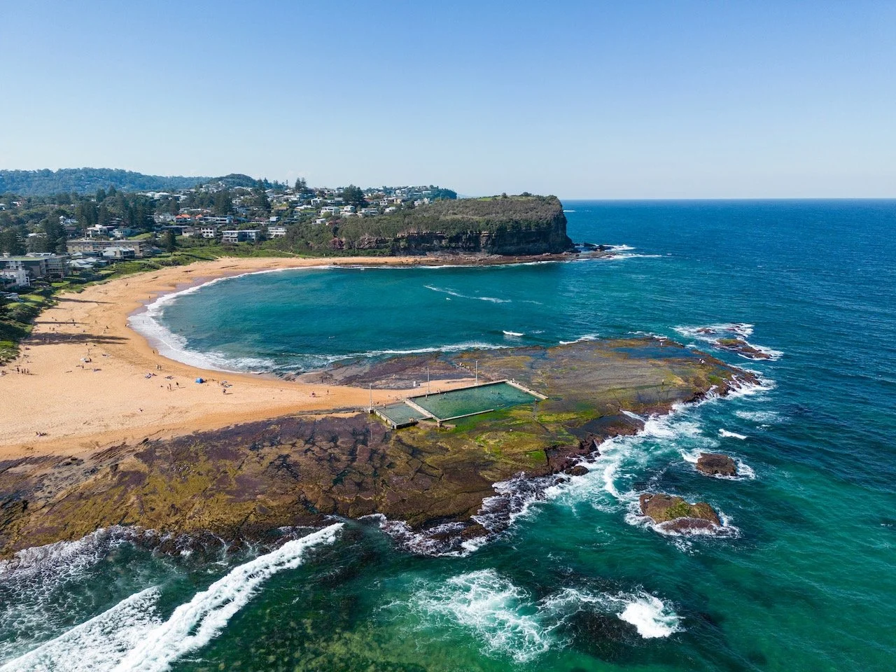 Mona Vale Sea Ocean Pool Beach Swimming Summer Drone Aerial