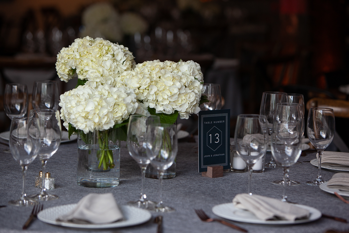 modern wedding place setting