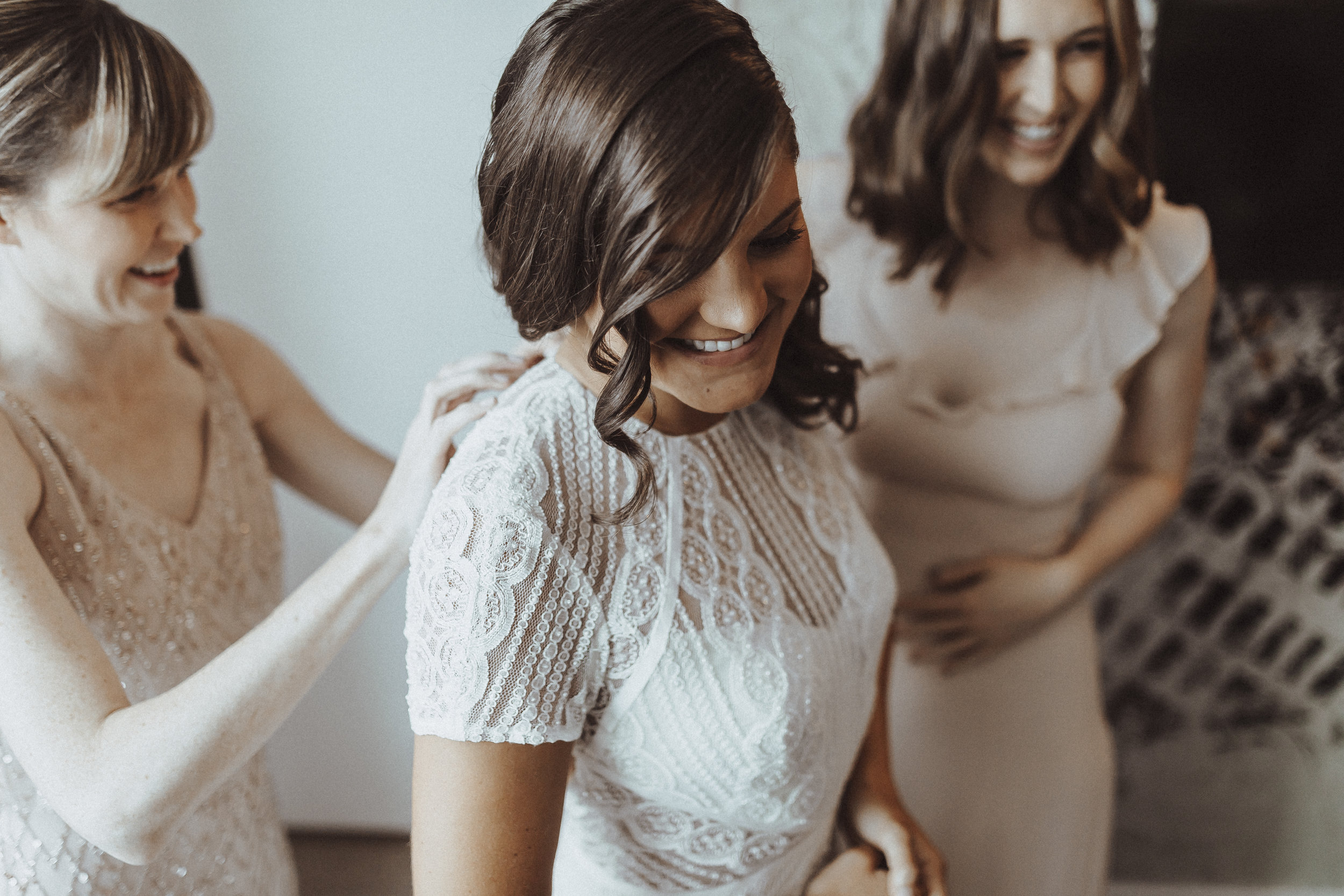 Bride getting ready