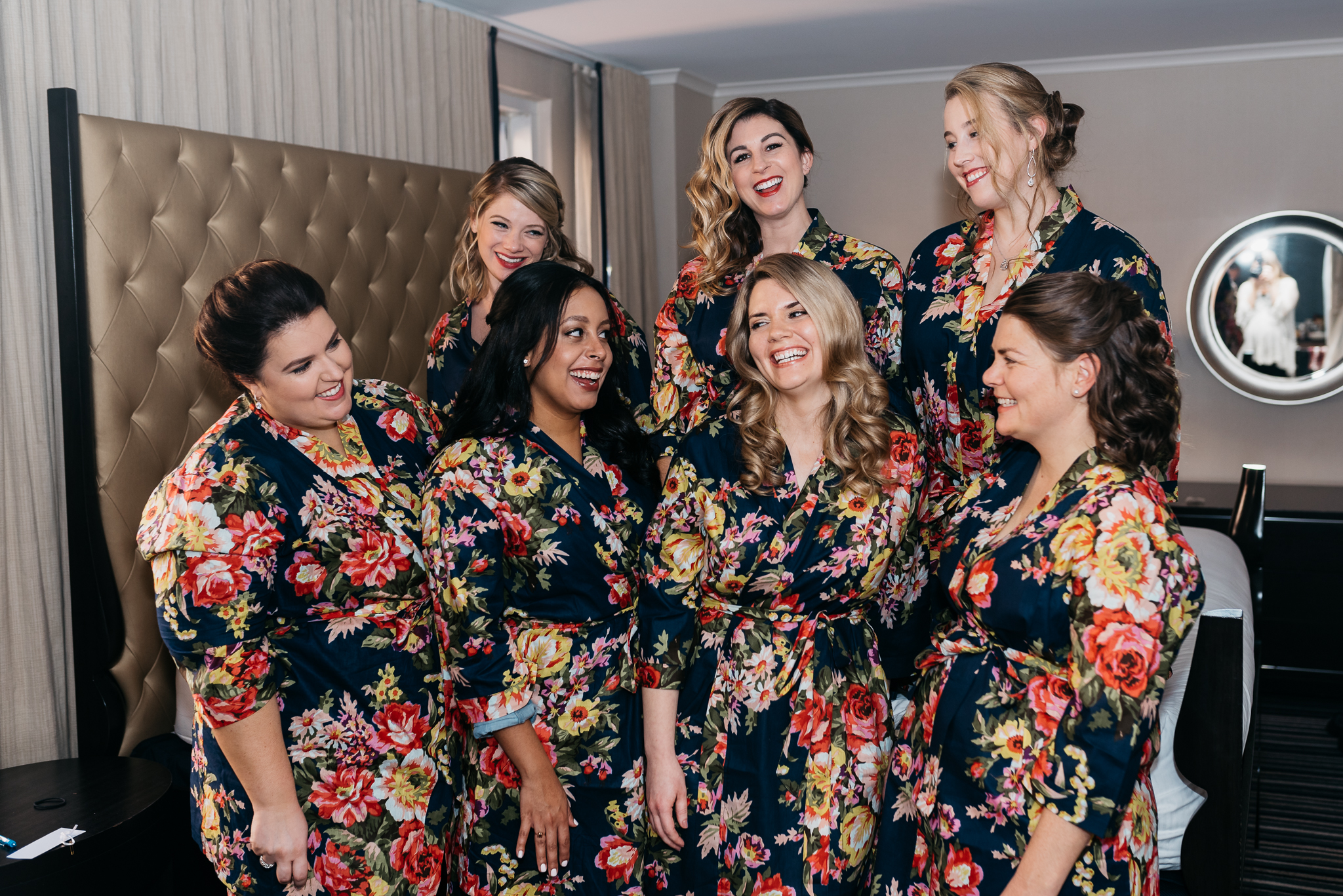 bridal party getting ready