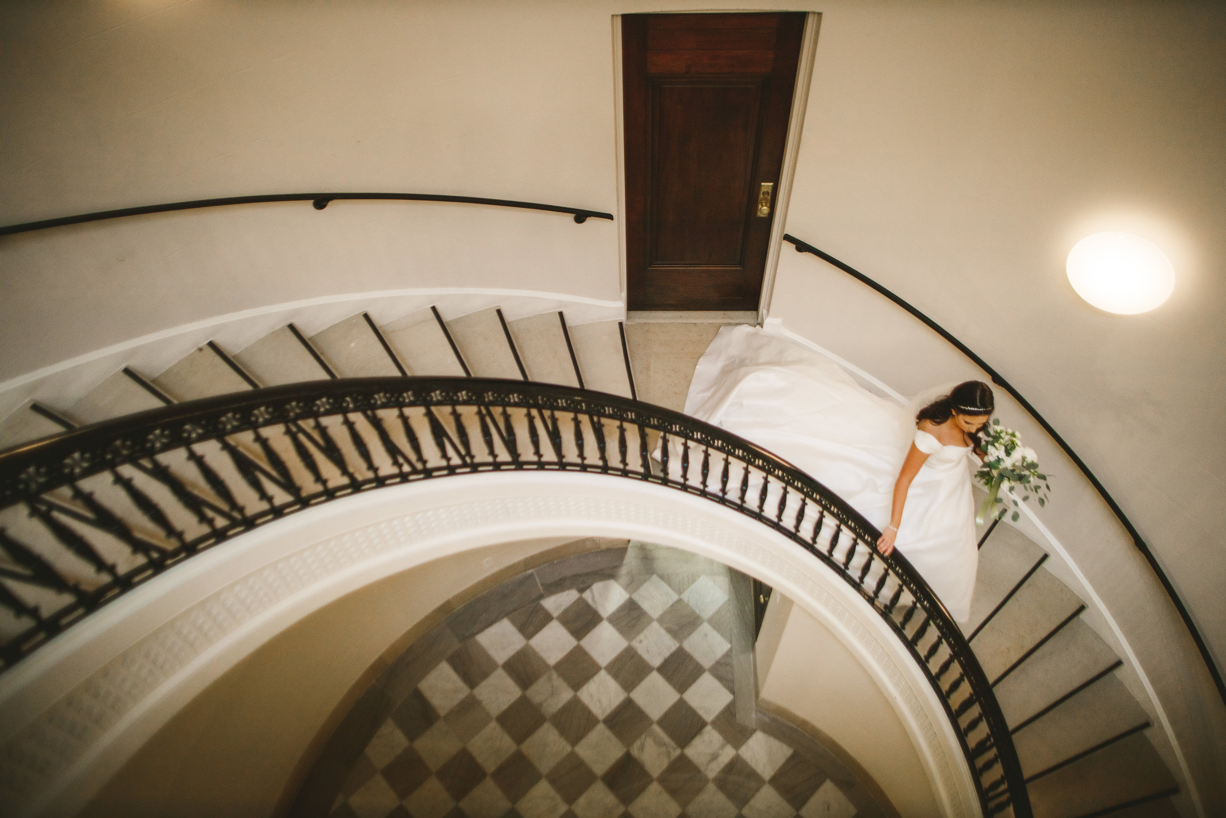 bridal processional down stairs