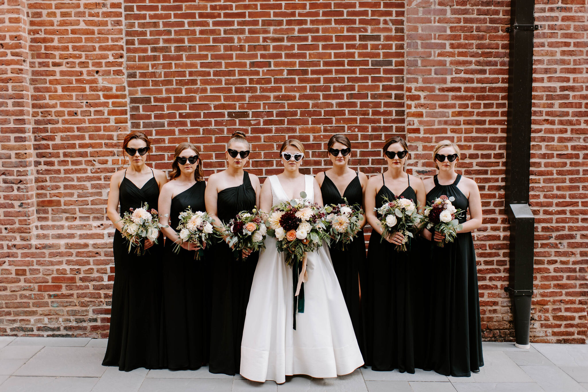 bridesmaids in sunglasses