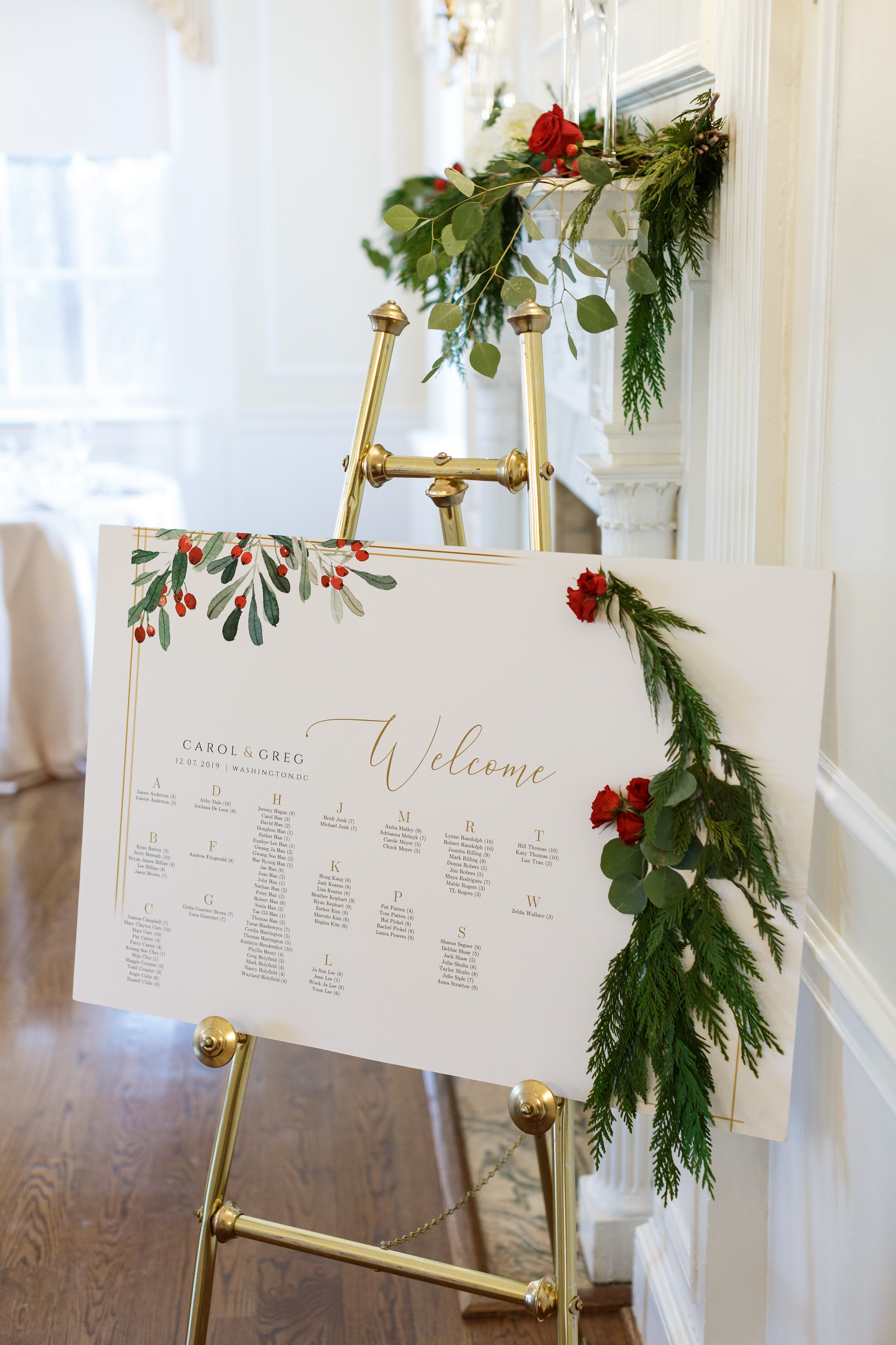 winter wedding table assignments